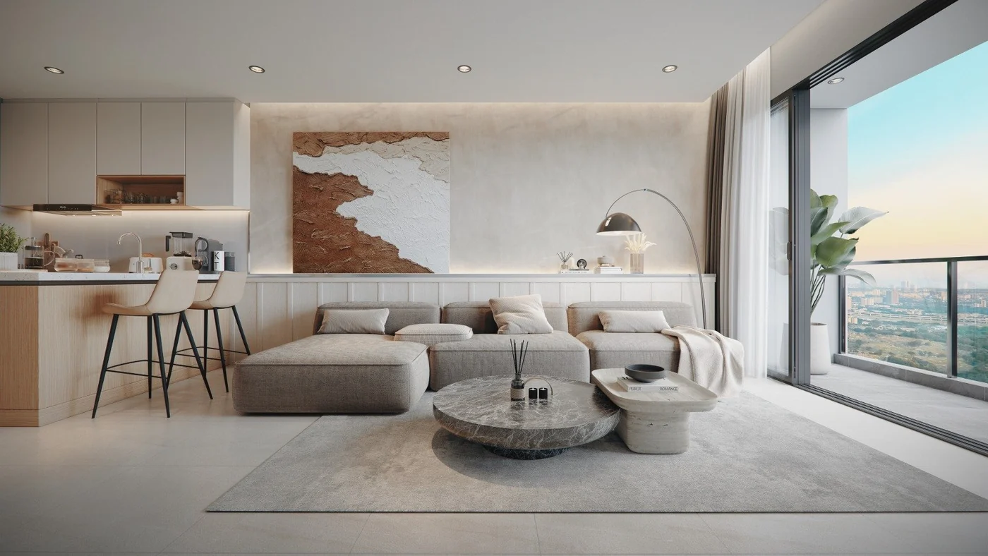 Parkside living and dining, artist impression