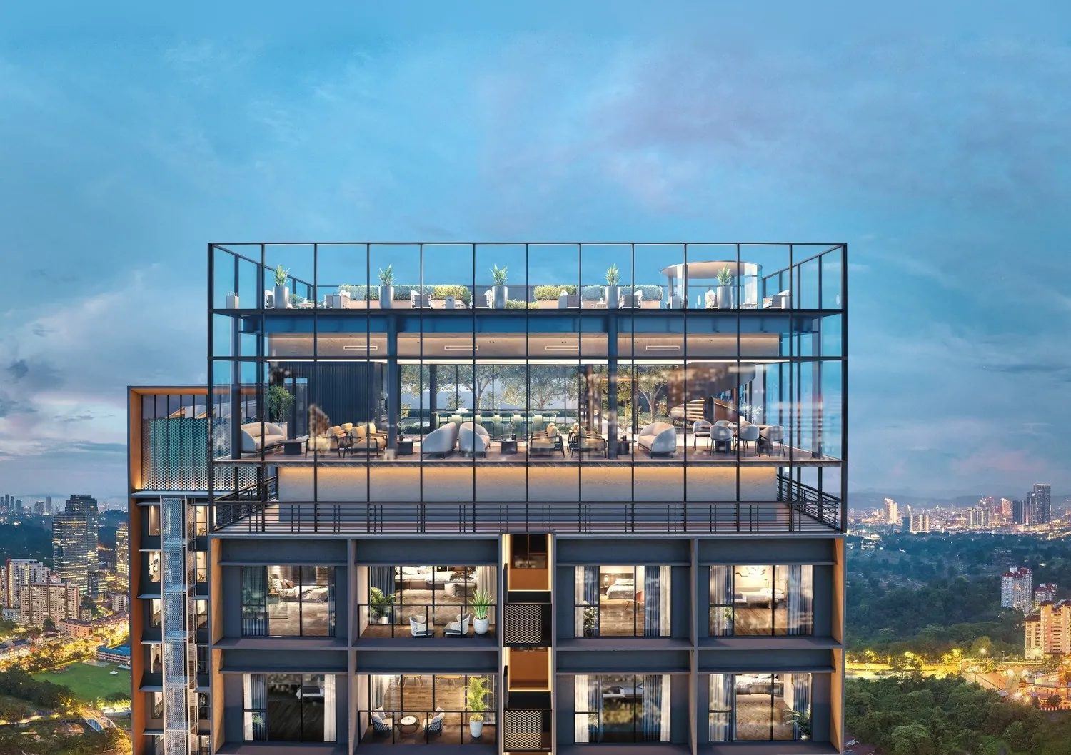Parkside Residences sky facility over the Central Park, artist impression